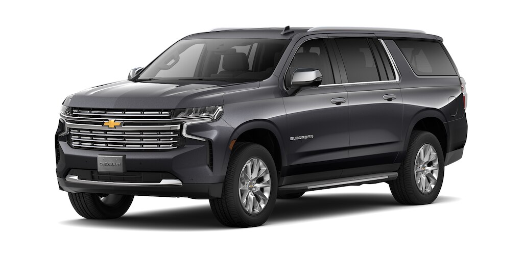Chevrolet Suburban 2023 con faros LED en color gris asfalto metálico