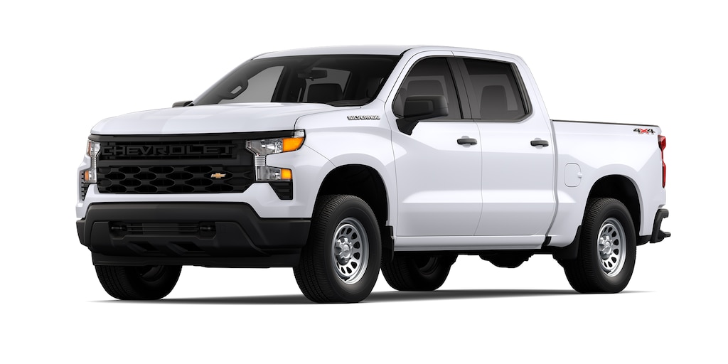 Chevrolet Silverado Turbo 2024, camioneta de trabajo en color blanco